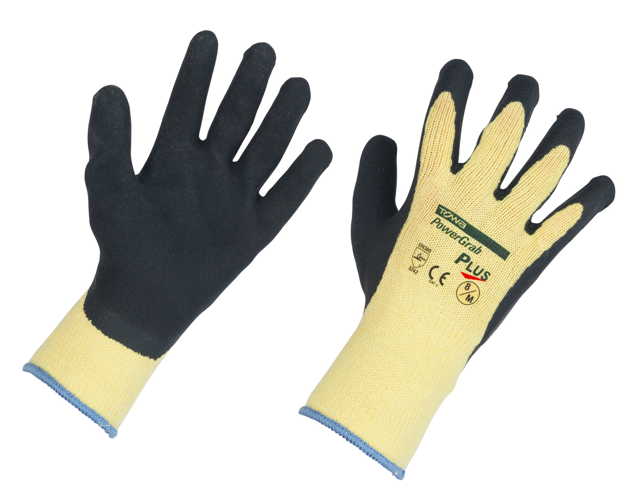 Feinstrick-Handschuhe PowerGrab Plus Gr. 10/XL, grau/gelb